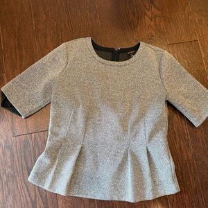 Gray Short Sleeve Peplum Top